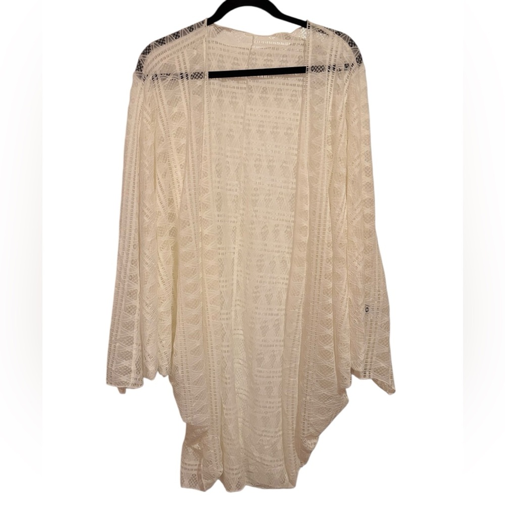 Elegant Cream Open-Front Sweater